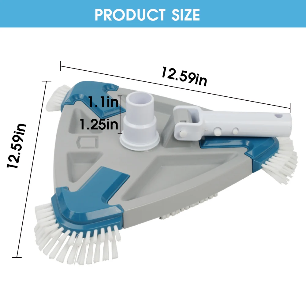 BN Swimming Pool Supplier Flexible Triangular Vacuum Cleaner Brush Head for above ground pool