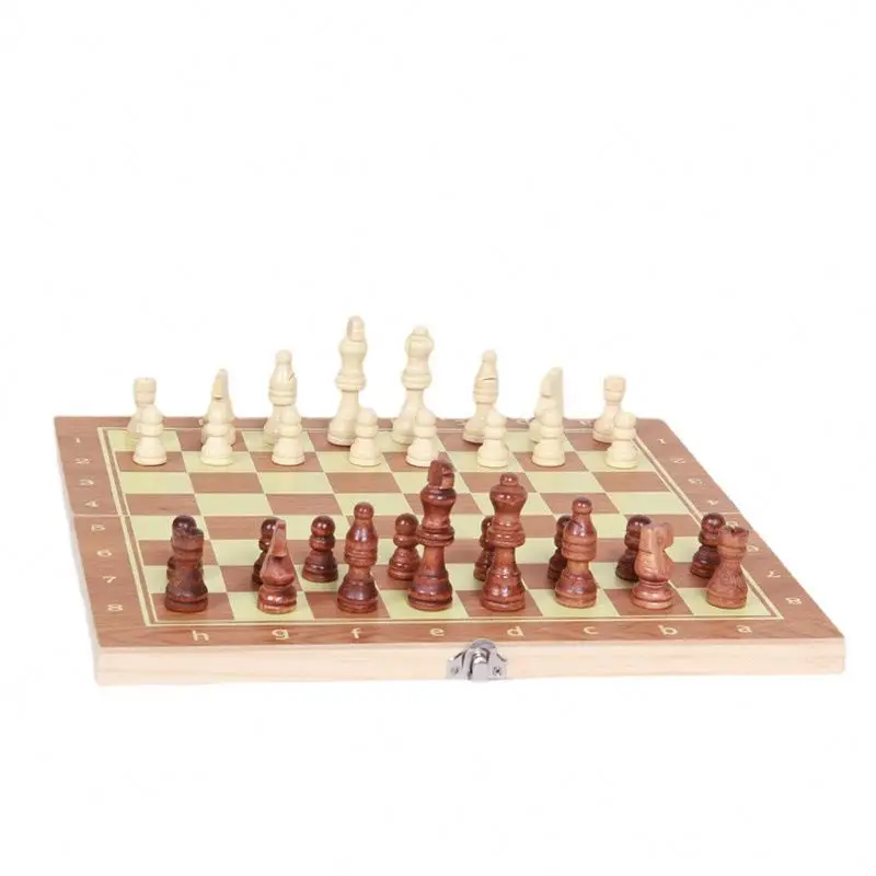 Three-in-One Chess Wooden Chess Board Entertainment Table Game Competitive Educational Toy Non-Magnetic Factory Direct Sales