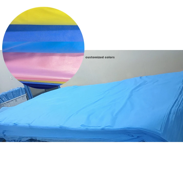All Season Hot Sale Disposable Black Bed Sheet for Hospital Waterproof Non Woven PP SMS PPPE Tattoo Bed Sheet for Spa Hotel Use