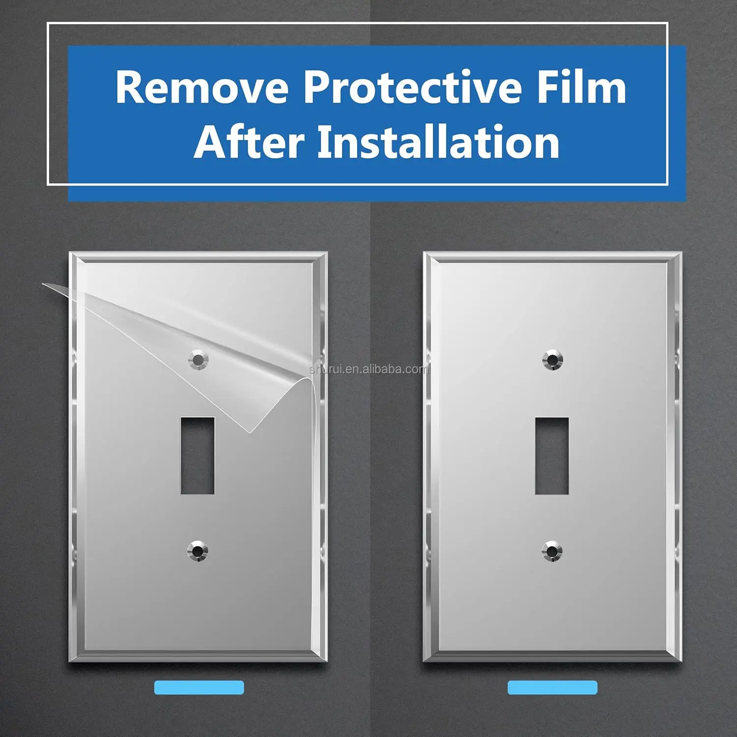 FHC Clear Single Toggle Switch Glass Mirror Plate