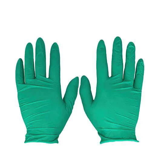 Manufacturer of waterproof industrial car repair gloves green disposable powder free nitrile gloves