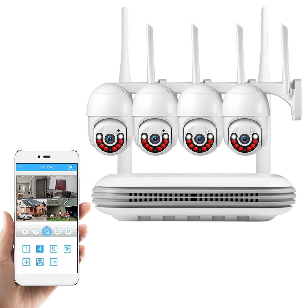 KERUI беспроводной NVR набор 8CH система безопасности комплект 3MP HD IP-камера наружная Водонепроницаемая видеонаблюдения