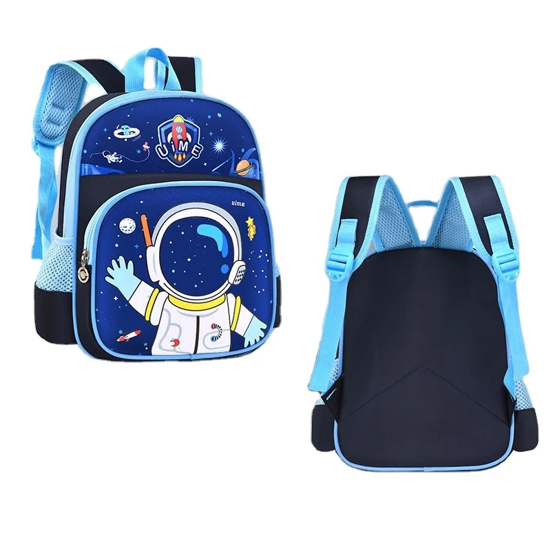 wholesale Cartoon Design Polyester Kids spaceman Kindergarten School book Bag Backpack for children student
