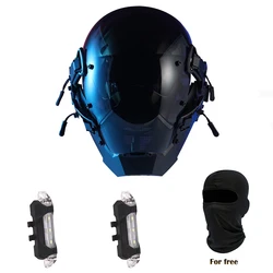 Glowing cyberpunk lightsaber transformed into role-playing Halloween masks futuristic jumping cool led party mask