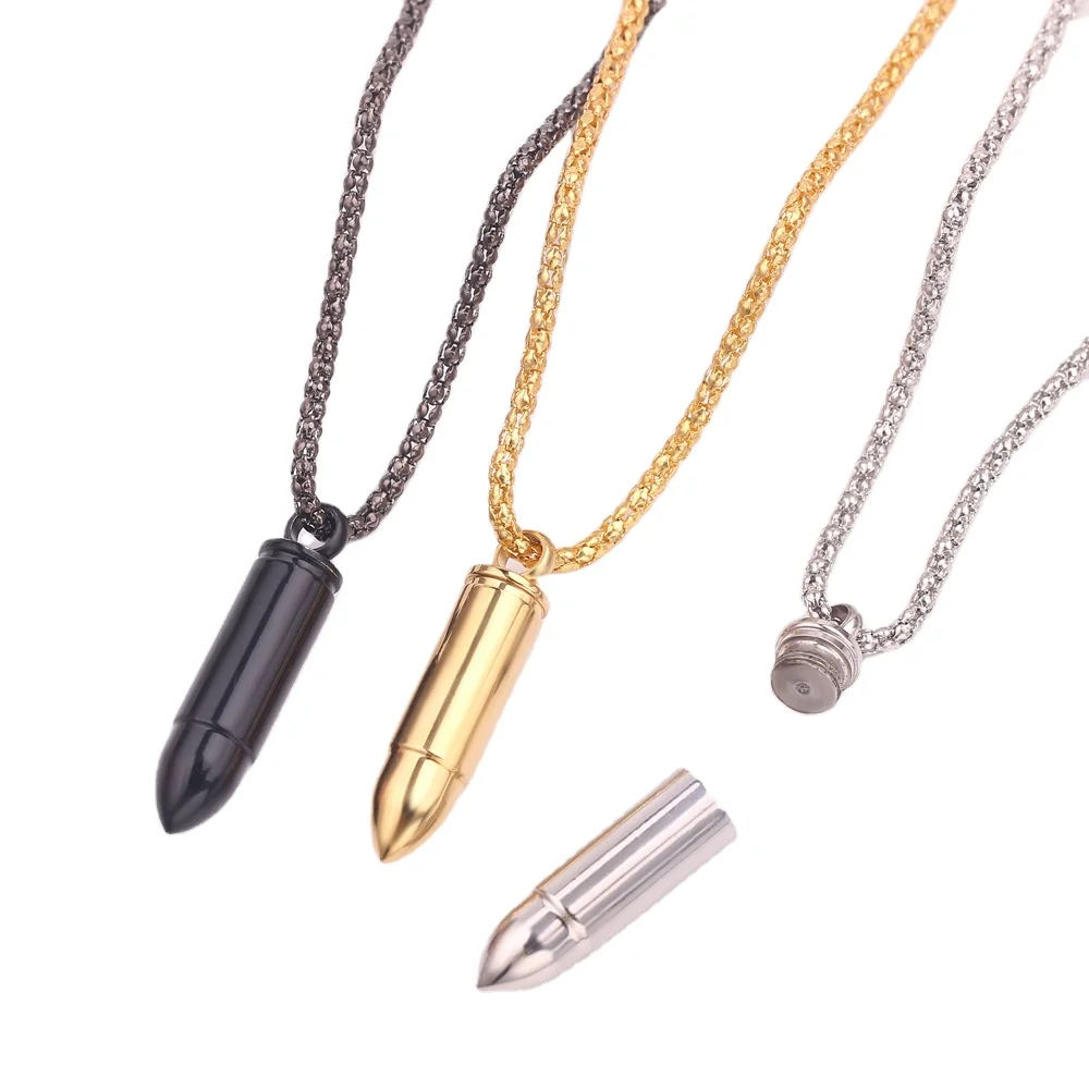 PUSHI Hot Selling On Amazon bullet open necklace Fashion pendant personalized pendant accessories necklace man