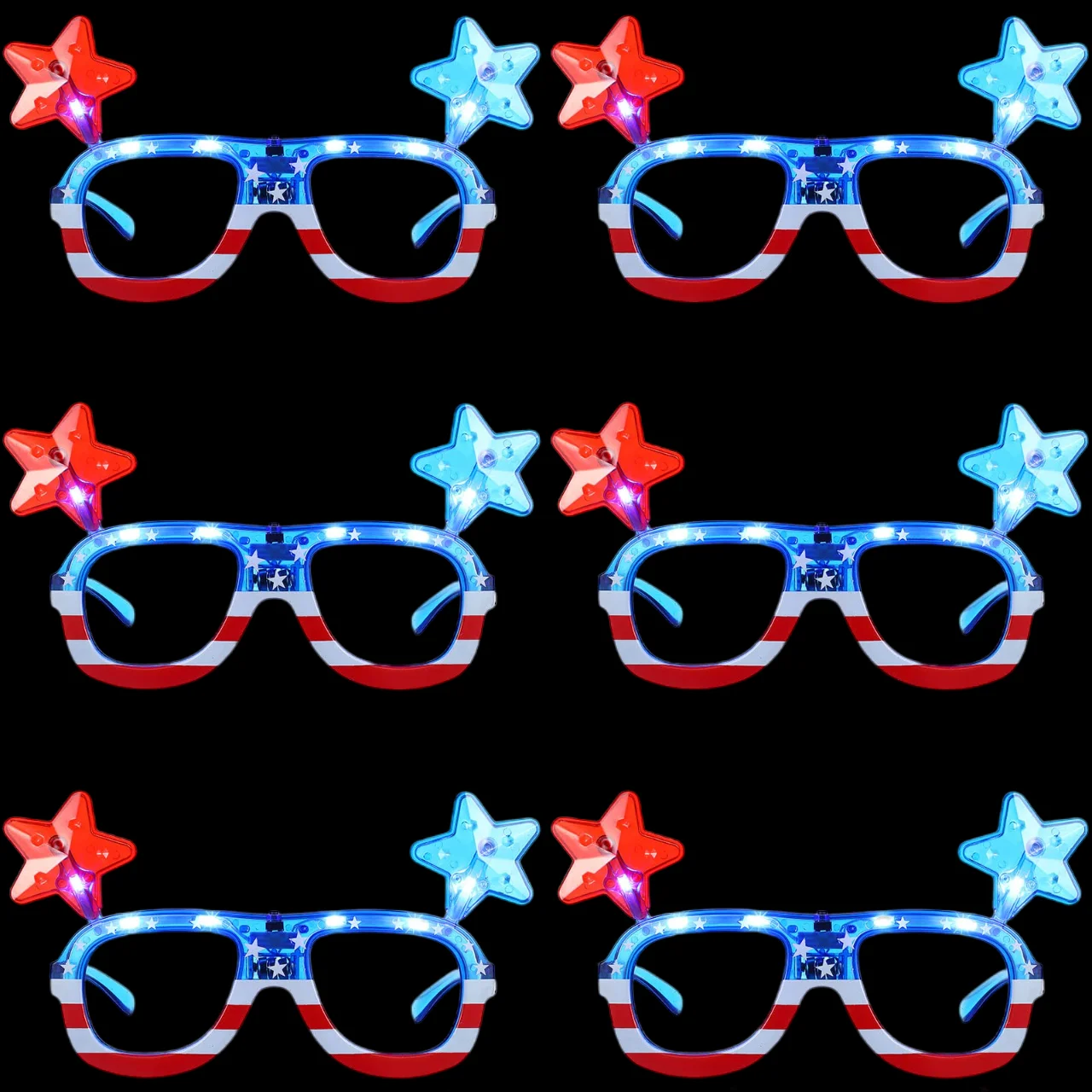 Independence Day Flashing Light up Glasses American Flag Sunglasses Frame with LED 4th of July Patriotic USA Sunglasses