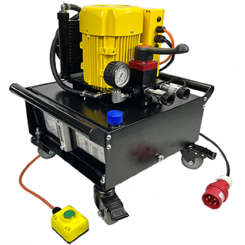 Hydraulic Cylinder Pump VHCP4022 2.2Kw 40L 380V 3 Position 4 Way Manual Directional Valve With Wheels and Air Cooled Radiator