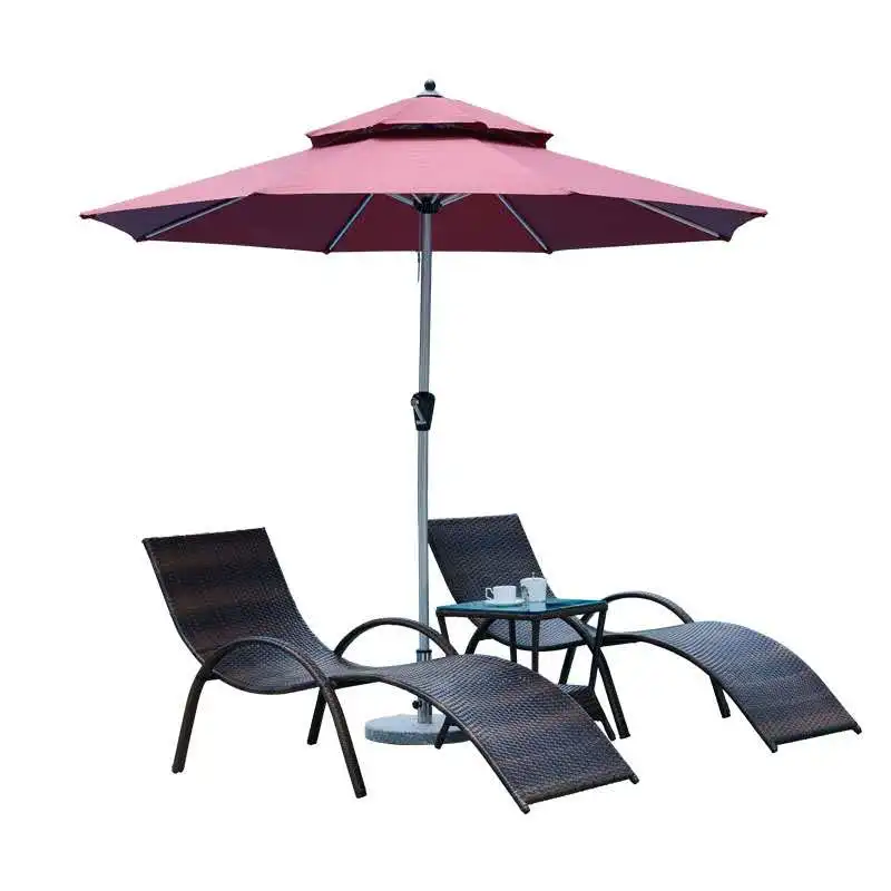 Folding Portable Beach Sunbed with Sunshade Beach Chair Outdoor Furniture Sun Loungers Steel Luxury Modern Italy Leisure 2 Years