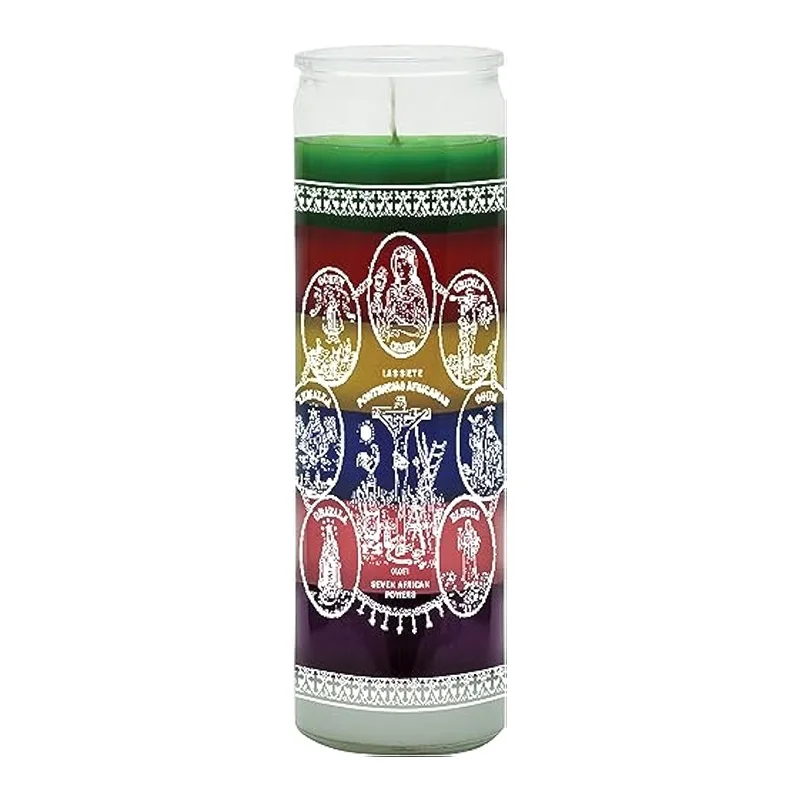 KLS wholesale in glass for sale custom color and label Scented Soy Wax mystical fixed 7 day prayer Religious church candles