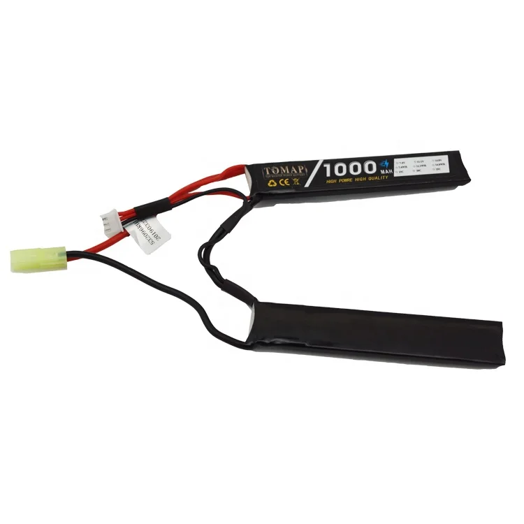 
OEM 7.4v 1000mah 15c 2s li polymer battery for electric toy mini BB air gun 