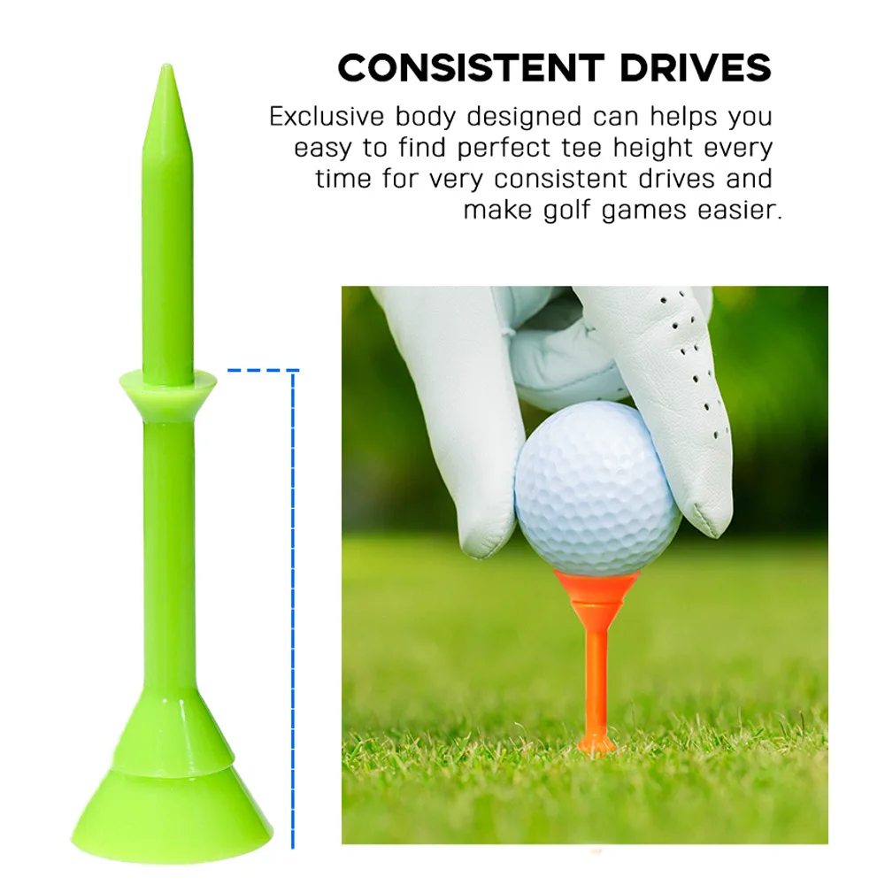 Wholesale Double Layer Plastic Golf Tee  Reduce Friction Large Cup Top for Ball Holder  3 1/4-Inch Stable and Durable Golf Tee