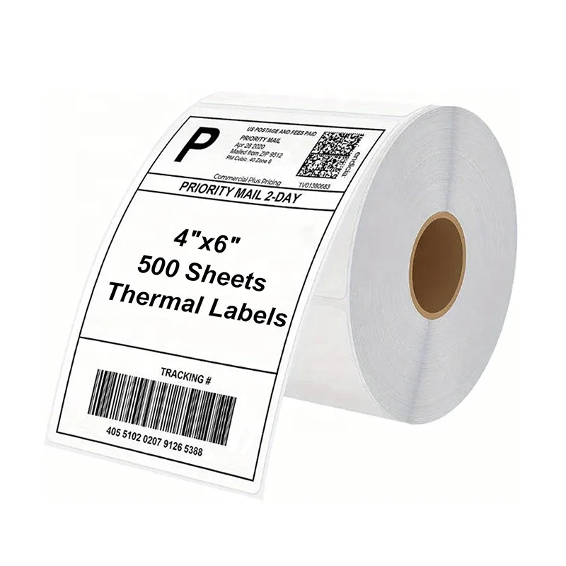 Source Factory Price 100x150mm Thermal Shipping Packaging Labels Wholesale 4x6 A6 Waterproof Blank Waybill Sticker Roll