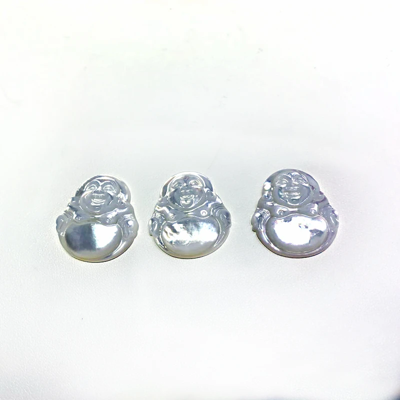 Wholesale natural crystal Maitreya Buddha carved in Australian white pearl for gift