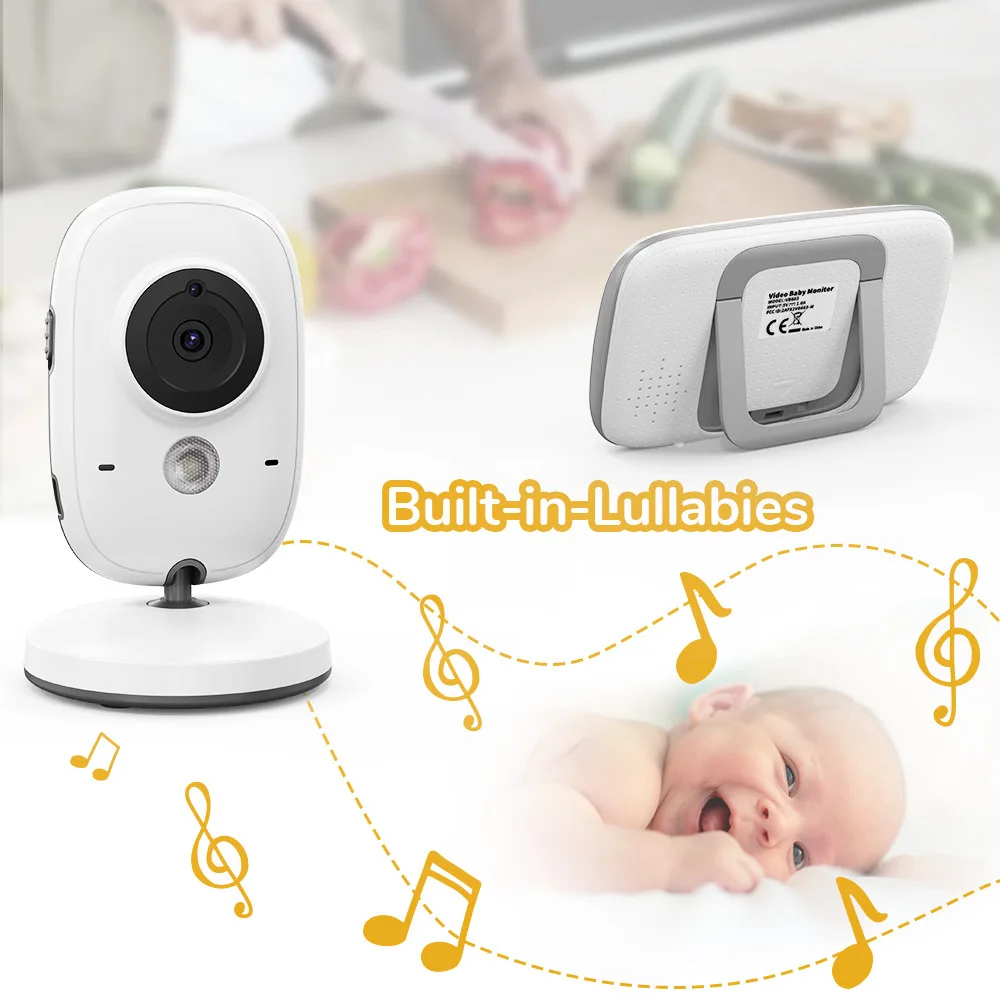 Hot 3.2 inch Wireless Video Baby Monitor High Resolution Baby Nanny Security Camera Night Vision Temperature Baby Monitors VB603