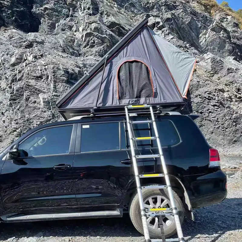High Quality Customize Outdoor Easy Set Up aluminum hard shell camping triangle Car Roof Tent