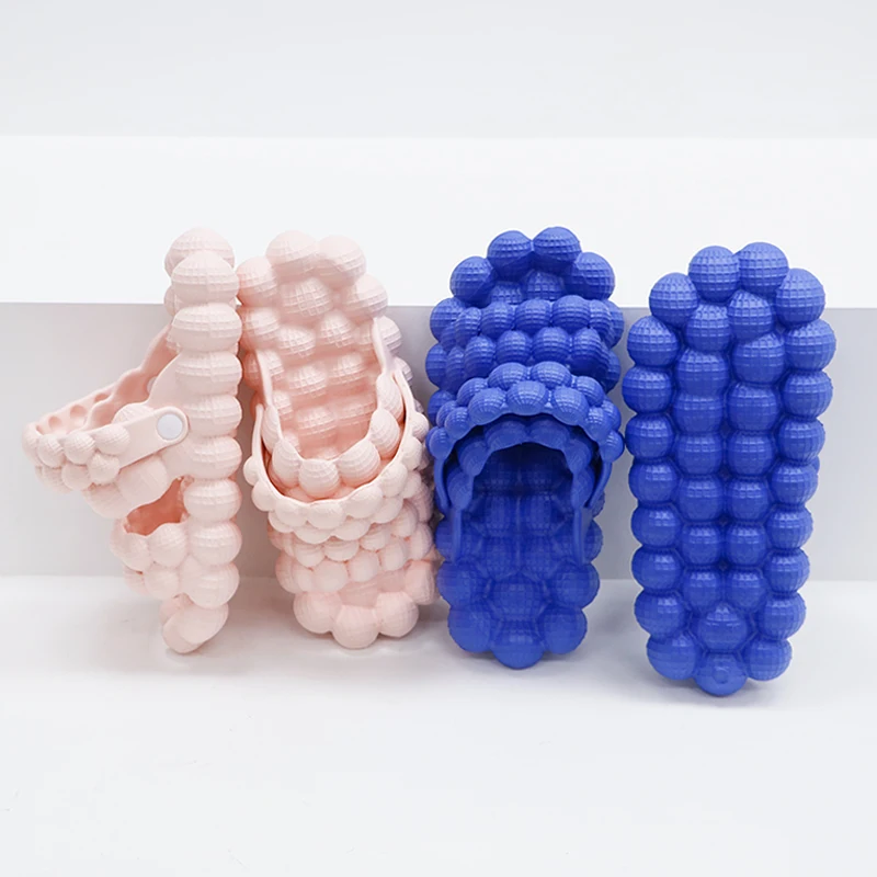 Cute Summer Women Men Golf Ball Slide Slipper Wholesale EVA lychee Slippers Massage Pink Bubble Slides