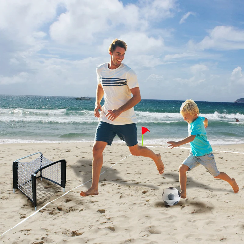 25x25x38cm multiplayer football game for kids with two plug-in goals and field accessories metal mini portable soccer goal set