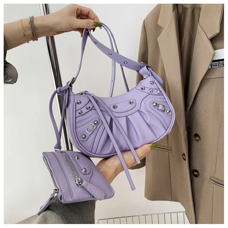 2022 Hot selling summer new arrivals rivet fashion luxury purse trendy candy cute women purse handbag