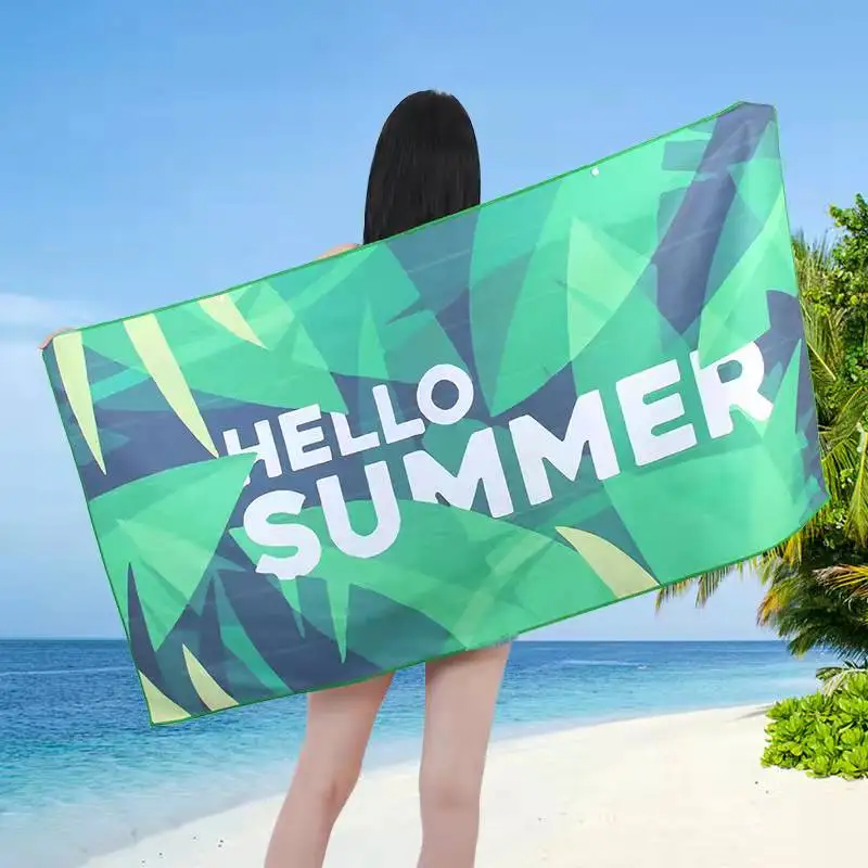 Large Size New Style Rectangular Quick-Drying Custom Rectangular Reactive Printed microfiber Dollar Money Beach Towels