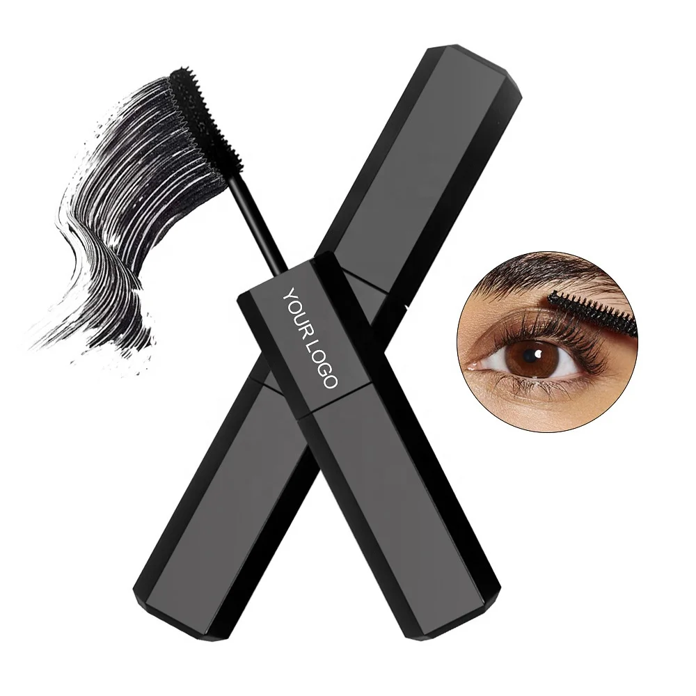 Private Label Double Side Super Curly Thick Mascara 4D Silk Fiber Long-wearing Waterproof Mascara Extension Volume Mascara