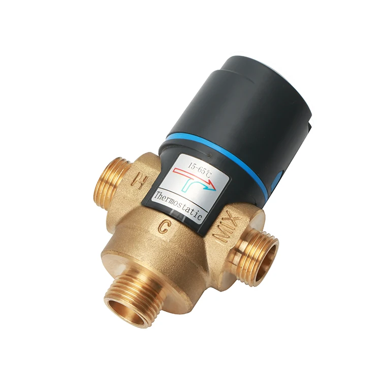 SANIPRO Floor Heating Accessories G1/2 Thermostatic Three Way Boiler Brass Mixing Valve for Bathroom Shower System