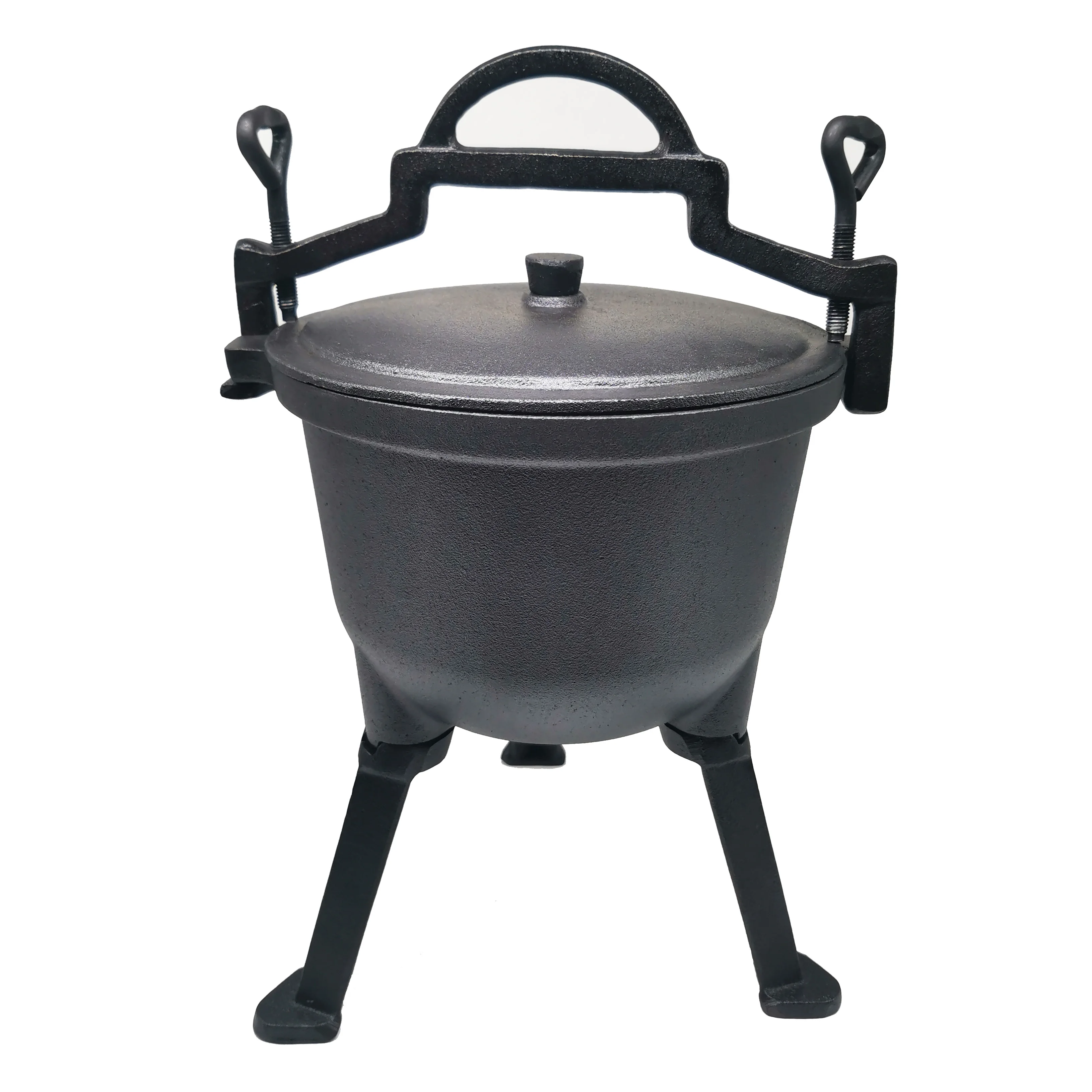 Pre-seasoned Cast Iron Three Legs Cauldron with Lid and Handles for Camping Cookware non stick deep cast iron potjie pot