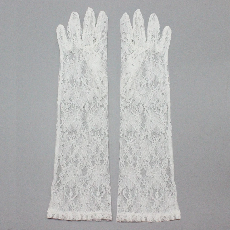 
9504-1Ladies Fashion White Short Bridal Wrist Length Wedding Hand Gloves wedding gloves bridal lace glove 