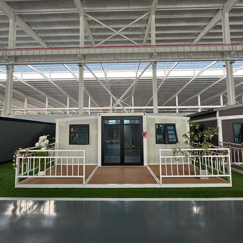 China Luxury 20ft Steel Container House Extended Foldable Prefab Shipping Container Balcony Expandable Living Container Office