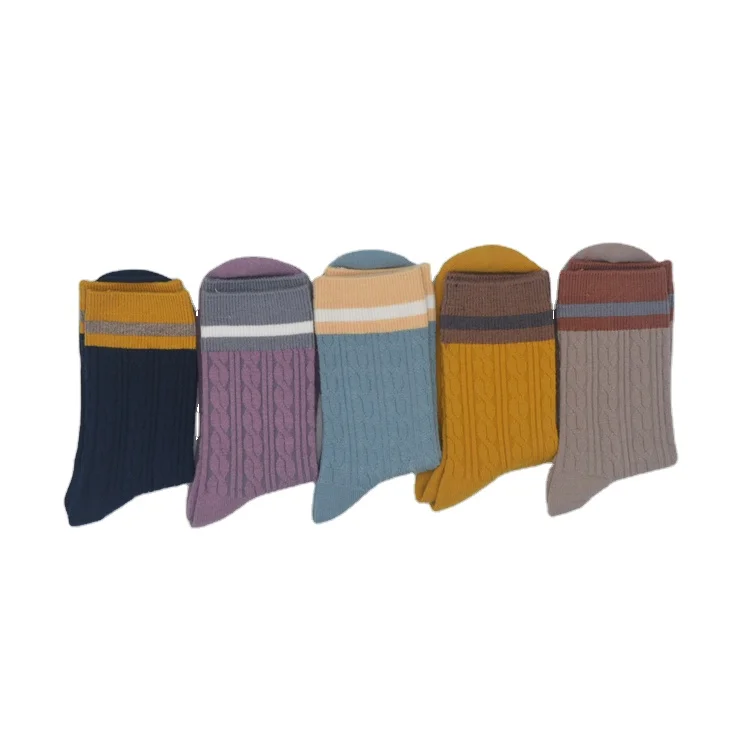 2022 Happy Striped Soft Wool Warm Women Lady Sok Funny Winter Sock Fuzzy Socks