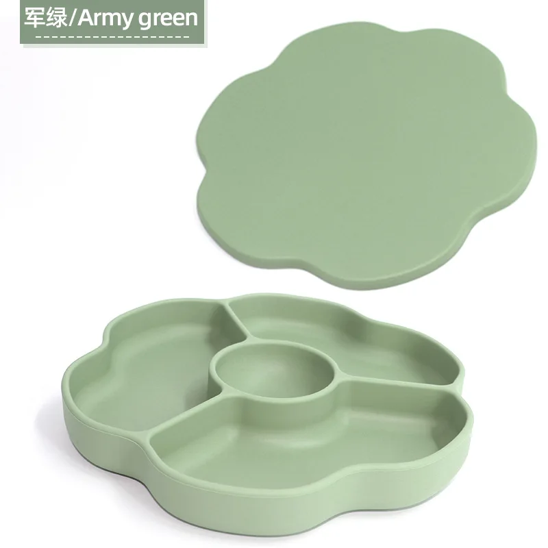 Safe Bpa Free Flower Natural Baby Silicone Feeding Plate