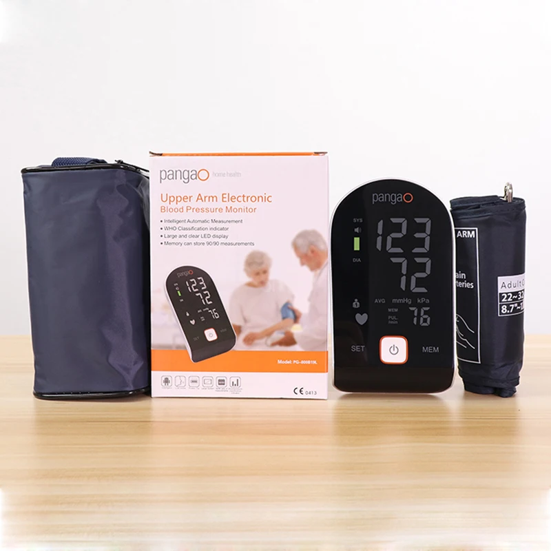 Pangao oem led display electronic digital upper arm blood pressure monitor machine for hospital