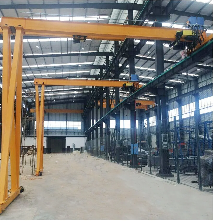5t single girder mobile gantry portable crane 10 tonpower cable  outdoor