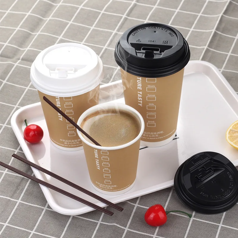 Высококачественные одноразовые крафтовые бумажные розовые кофейные чашки с двойными стенками для горячих напитков дешевая цена оптом