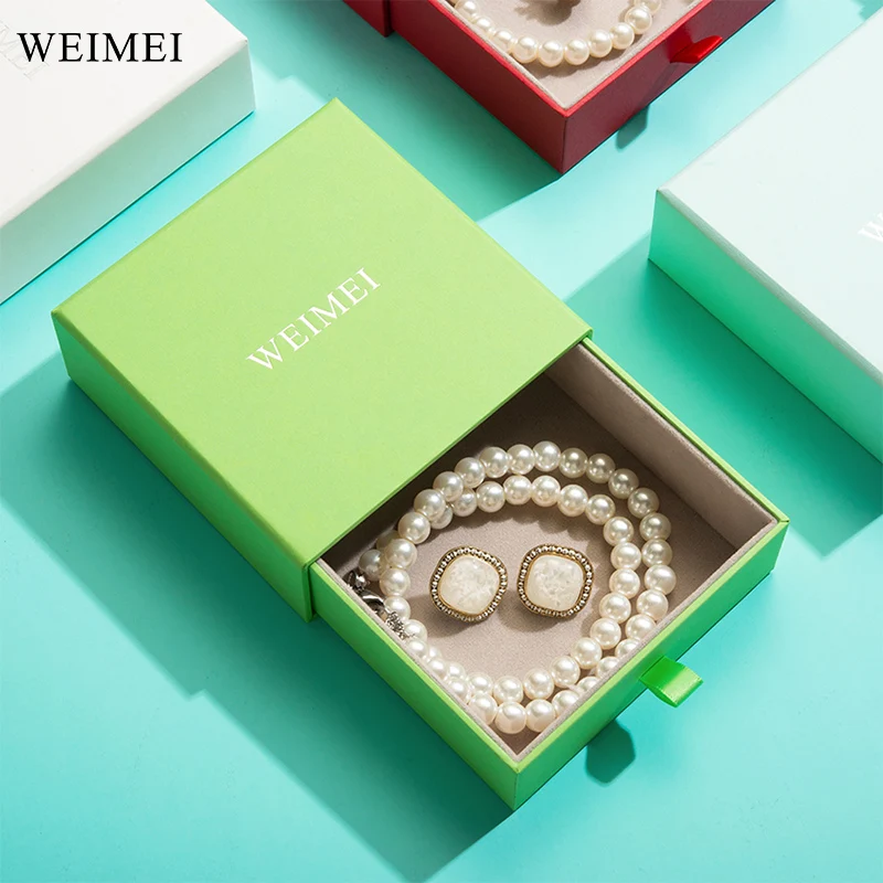 WEIMEI Pendant Necklace Ring Storage Custom Logo Cardboard Paper Drawer Gift Jewelry Box Jewelry Packaging Box