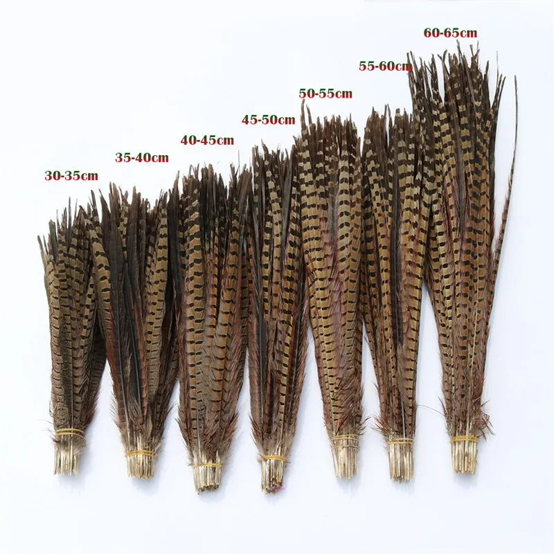 Natural 10-70CM Ringneck Pheasant Tail Feather for Craft headdress needlework table Plumes