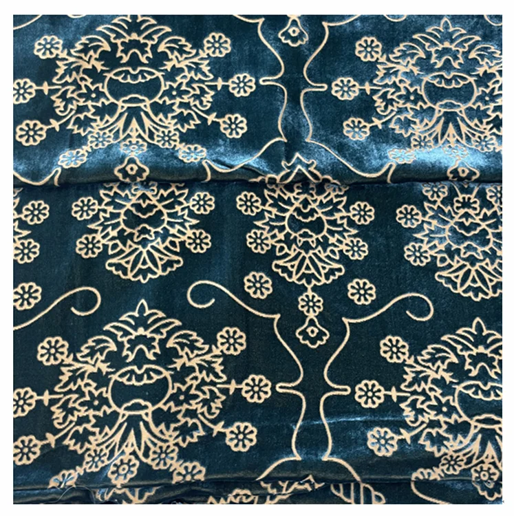 Silk Velvet Fabric Burnout silk velvet  Wholesale Silk viscose Velvet garment fabric