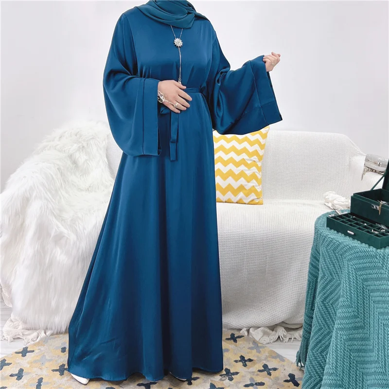Formal Turkish Islamic Caftan Abaya Dress Long Sleeve Ethnic Style Solid Color Plus Size Multicolor Muslim Robe Middle East