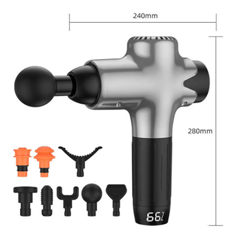 new fashion design 8 massage heads multi-features muscle deep tissue soreness relieve brushless silent motor massage gun