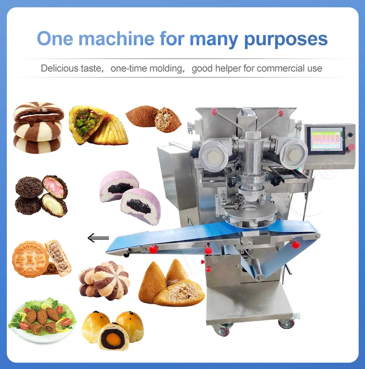 Small Mochi Cookie Kibbeh Encrust And Filling Machine Stuffed Churro Meatball Churro Machine Automatic from LOM