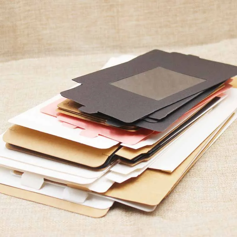 Custom Kraft Paper Box Rectangular Flower Candy Box with Clear PVC Window JS-C-PBX050 Guangzhou,cn 500 Pcs Packing Items