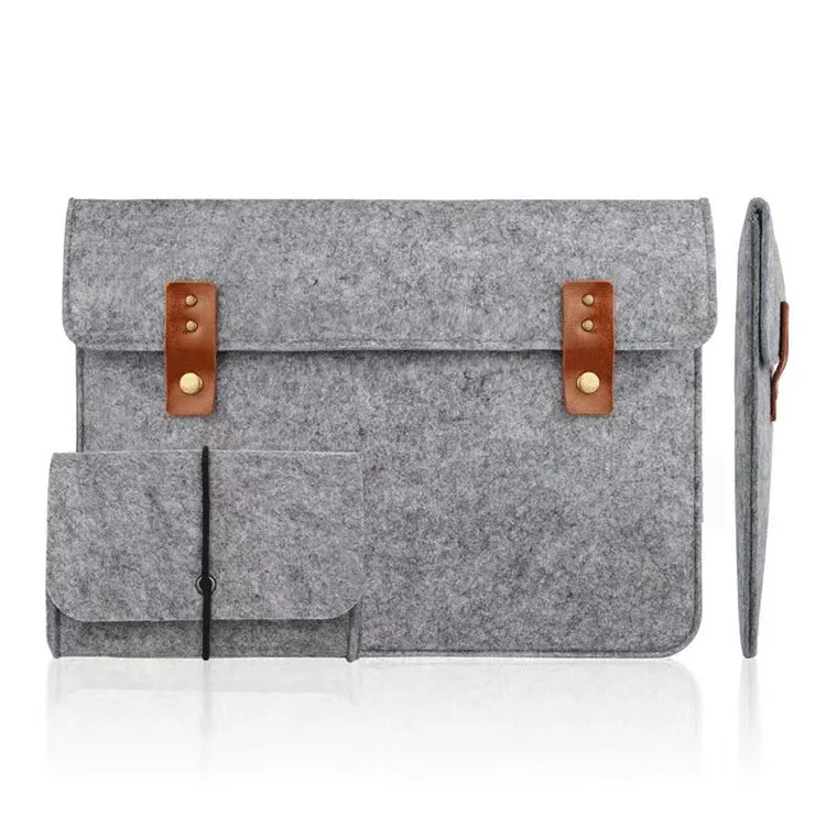 Custom Pure Color Simple Cheap Laptop Inner Bag Felt Bag Non-woven Laptop Sleeve With Magnet Button For Laptop, Ipad Kindle