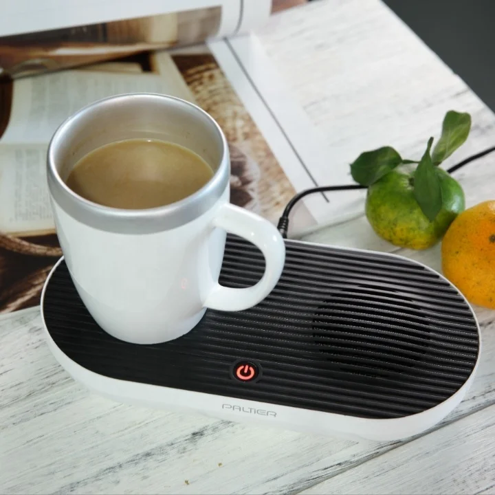 Factory Wholesale Desktop Smart Gadget Electronic Gifts Auto Cooler And Warmer Coffee Mug Cup Holder With Phone Wireless Charger
