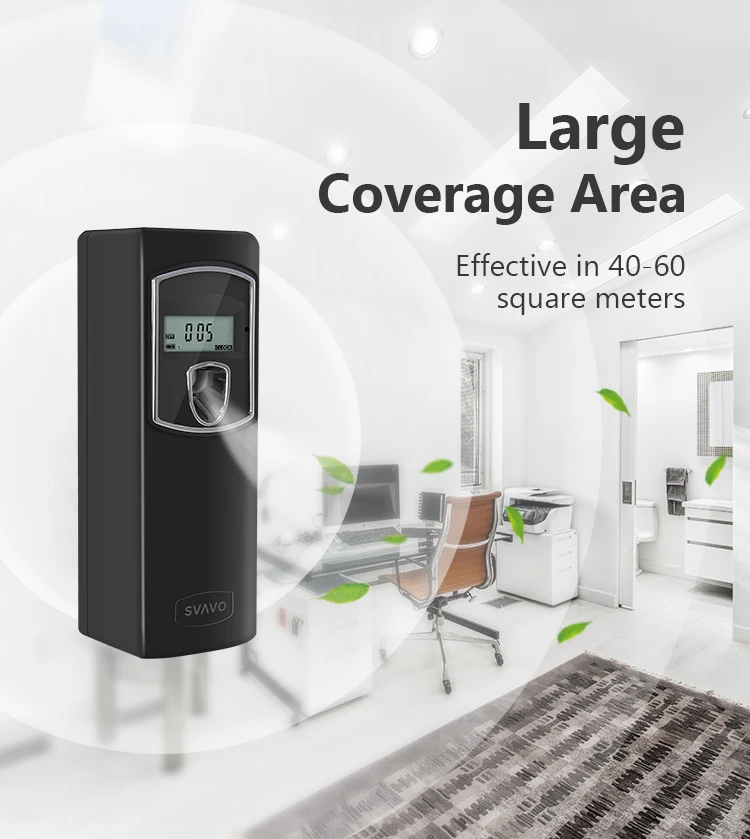 Toilet motion sensor lcd battery operated automatic air freshener wall mounted  fragrance spray perfume dispenser
