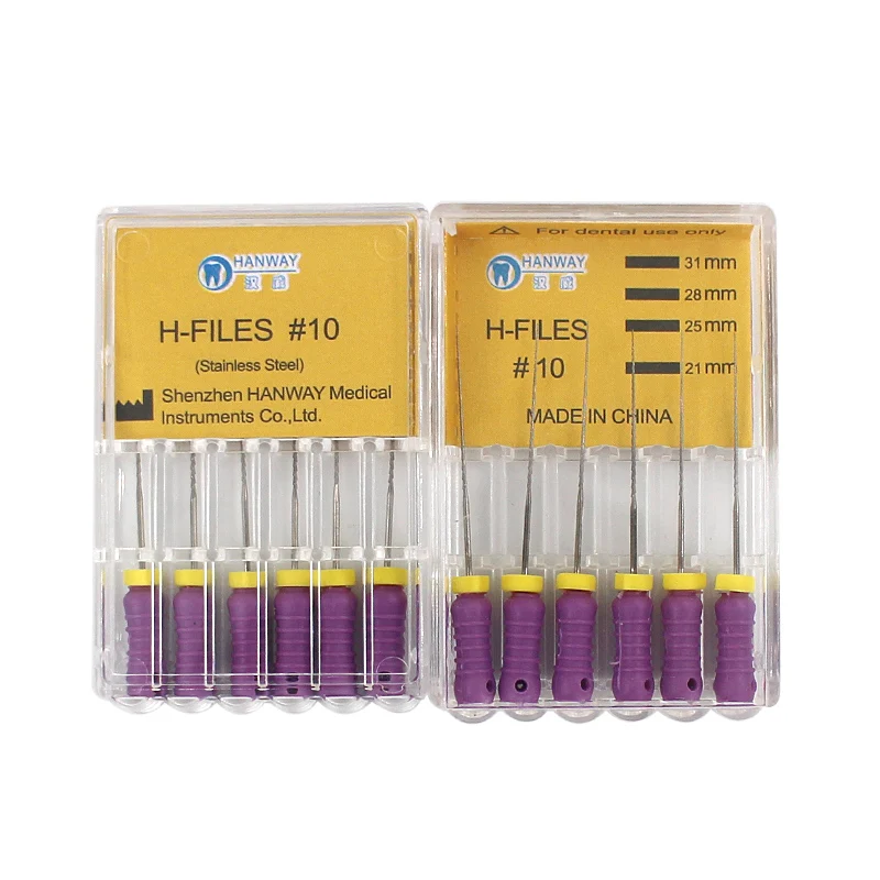 6Pcs/box Dental H-files Endodontic Root Canal Hedstroem File (hand Use) 21/25/31mm Sst Endo Files Instruments Dentistry Products
