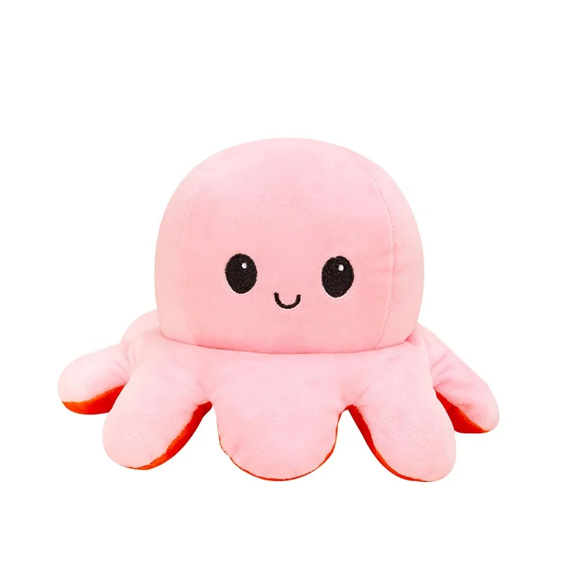 Moody Plushie Reversible TeeTurtle Soft Double-sided Hot Animal Angry Free Flip Kids Stuffele Octopus plush Toy