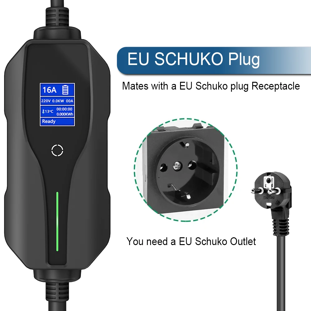 Custom Level 1 3.5kw 6A 8A 10A 13A 16A Type 1 Portable Car Ev Charger