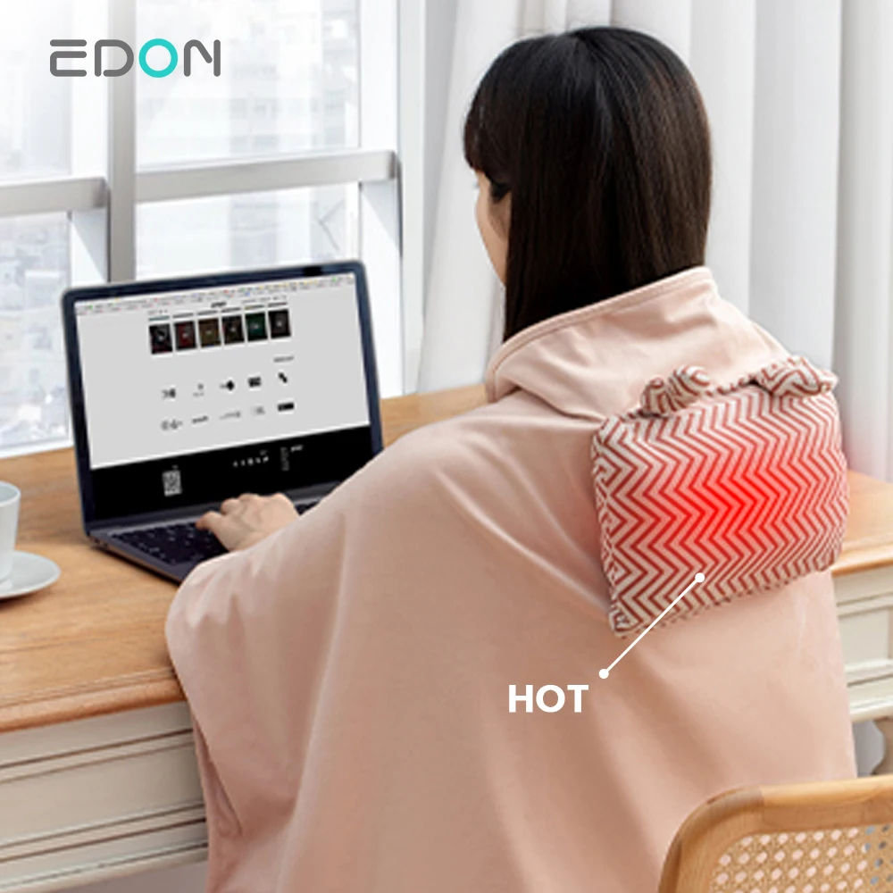 Three colors cordless portable usb heating shawl electric blanket heated electric blanket throw blanket household