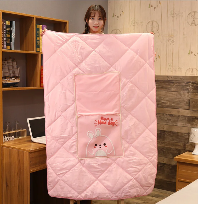 
Creative cartoon air conditioner cushion multi-function throw 2 in 1 pillow blanket Cushion 