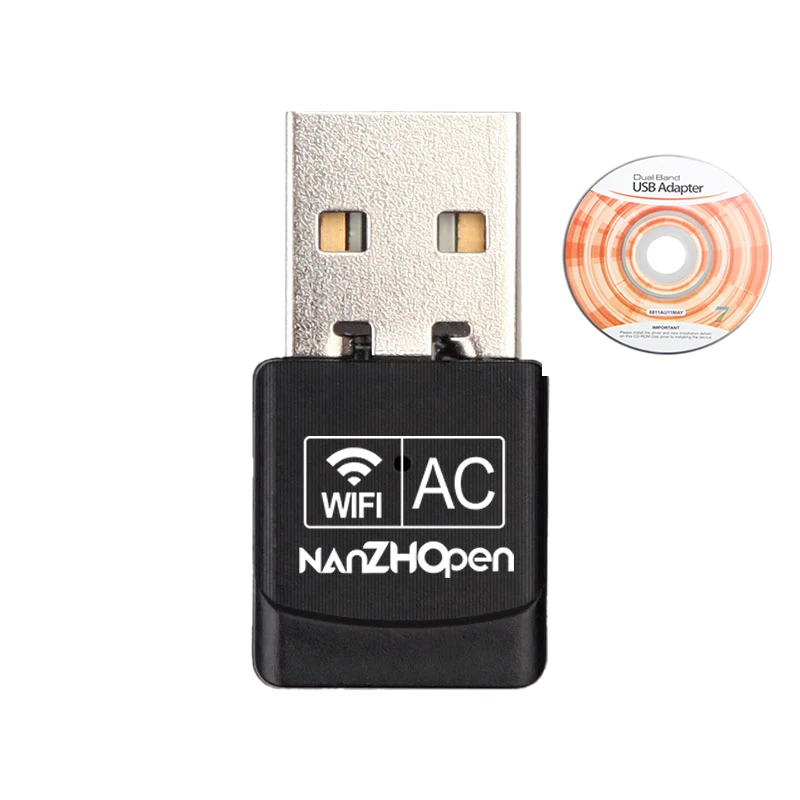 Customized Logo WiFi 802.11 11AC ZP-600M Wireless USB Dongle 2.4GHz 5.8GHz Wi-Fi USB 600Mbps Nano Adapter