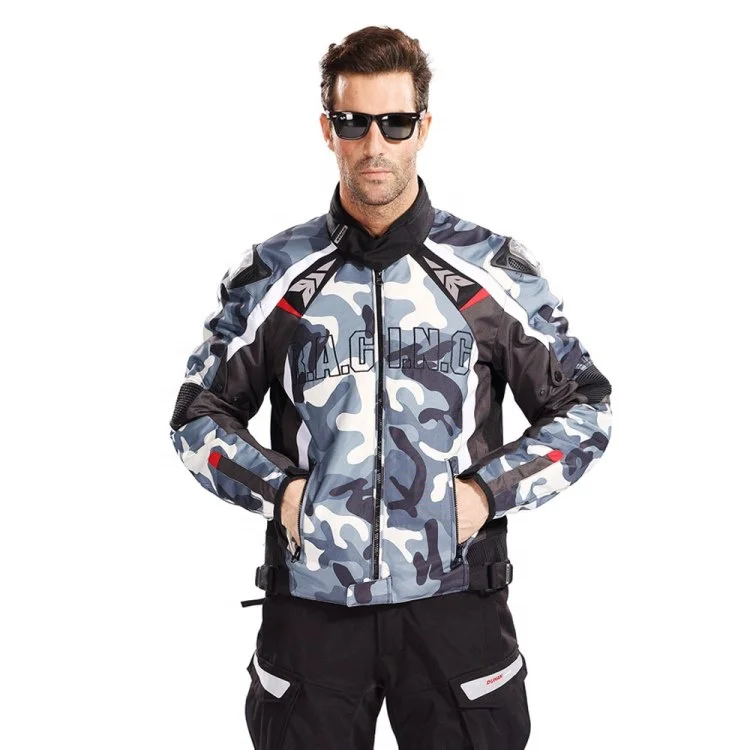 Camo Detachable Waterproof Warm Liner CE Protectors Shoulder  Motorcycle Riding Jacket
